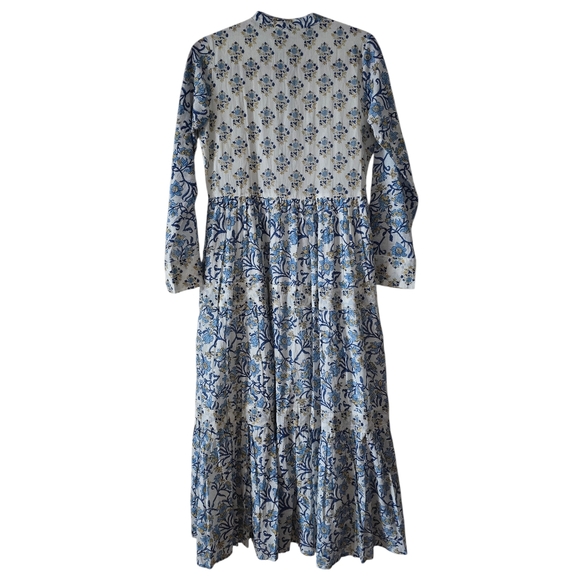 Tuckernuck Ro's Garden Diwali Maxi Dress Long Sleeve Blue Floral Size XS - Picture 5 of 7